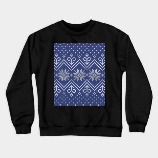 Knitting Xmas Blue Flake Crewneck Sweatshirt